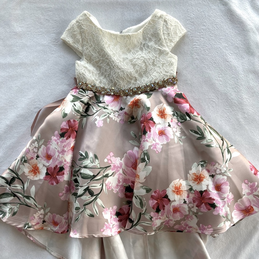 Toddler girl dress 2T lace and floral